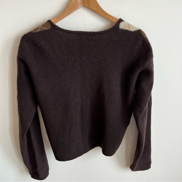 Vintage Wool Diamond Print Cardigan Zip Up Size M - Picture 5 of 5